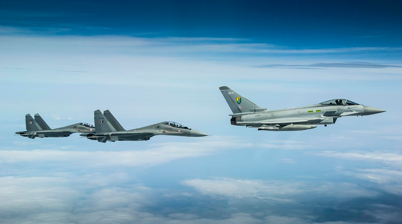 Illustration for article titled Photos: India's Su-30MKI Flankers Sparred With Royal Air Force Typhoons